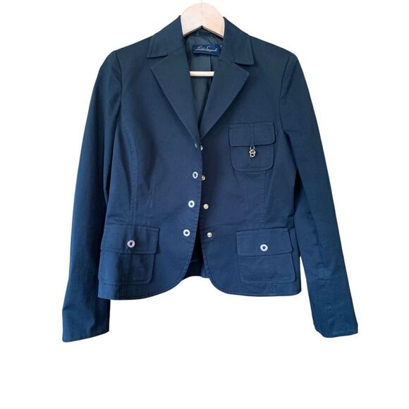 Luisa Spagnoli Signature Cotton‎ Blend Snap Blazer Black Size 44/S - Picture 3 of 12